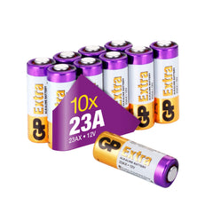 23A X 12v battery Alkaline Batteries Pack of 10 (also known as 23A / 23AE / MN21) batteries 1.5V by GP Batteries Type 23AX 12V Cell Size Extra Alkaline