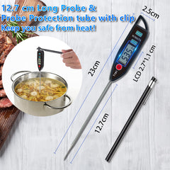 BOMATA Waterproof IPX7 Thermometer for Water, Liquid, Candle and Cooking. Instant Read Food Thermometer with Long Probe for Cooking, BBQ! T101 White…