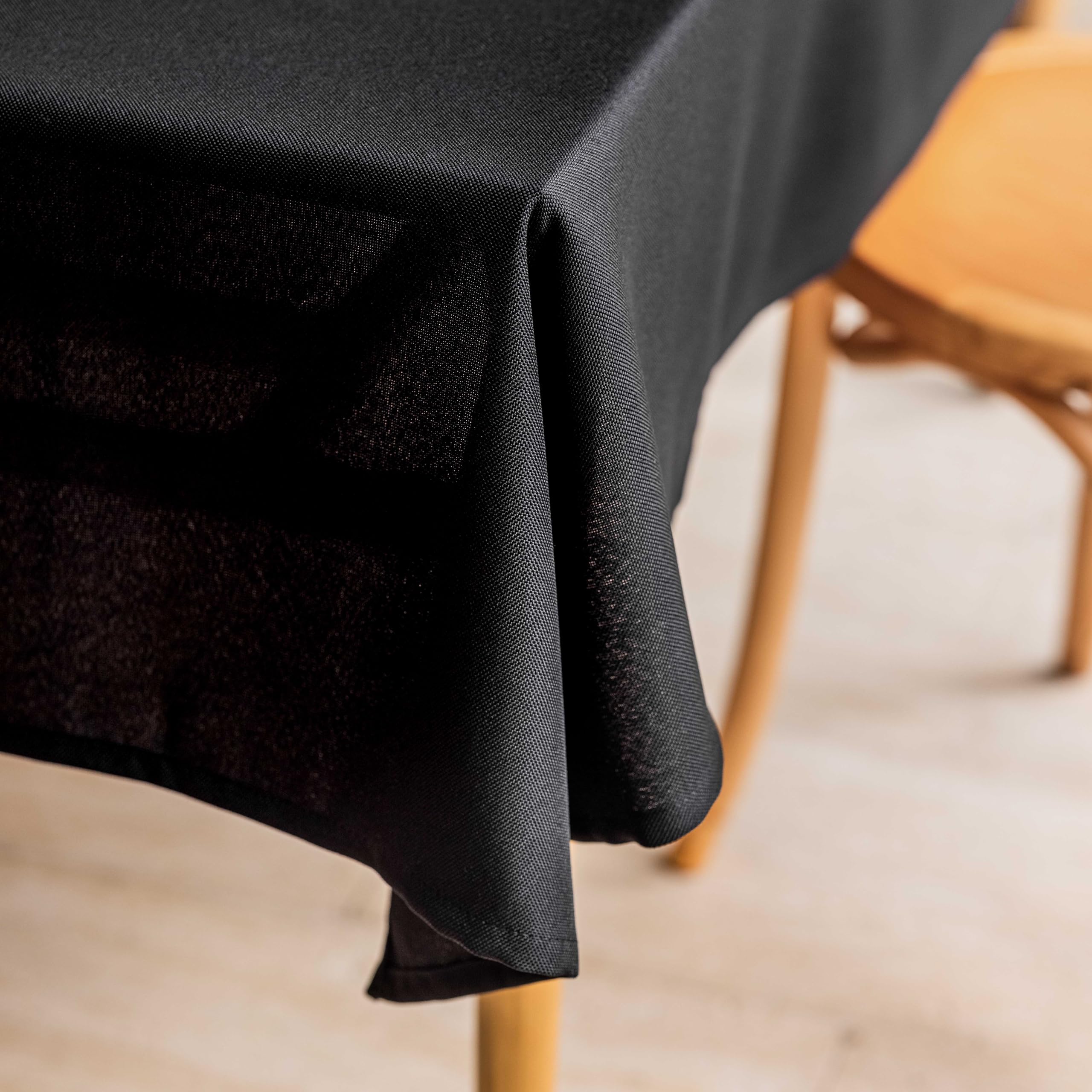 Home Brilliant Black Tablecloth Table Protectors Thick Durable Table Cloth for Dining Table Patio Table, Table Cloths Rectangle 55x72 Inch, Black, 140CM x 183CM