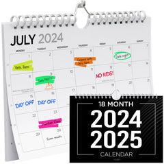 Wall Calendar 2024/25-18 Month Planner July 2024-Dec 2025 - A4 Landscape Wall Planner 2024-2025, Full Year Family Calendar 2024 2025 - Wall Calendar 2024-2025 - Home, Office 18 Month Diary 2024-2025