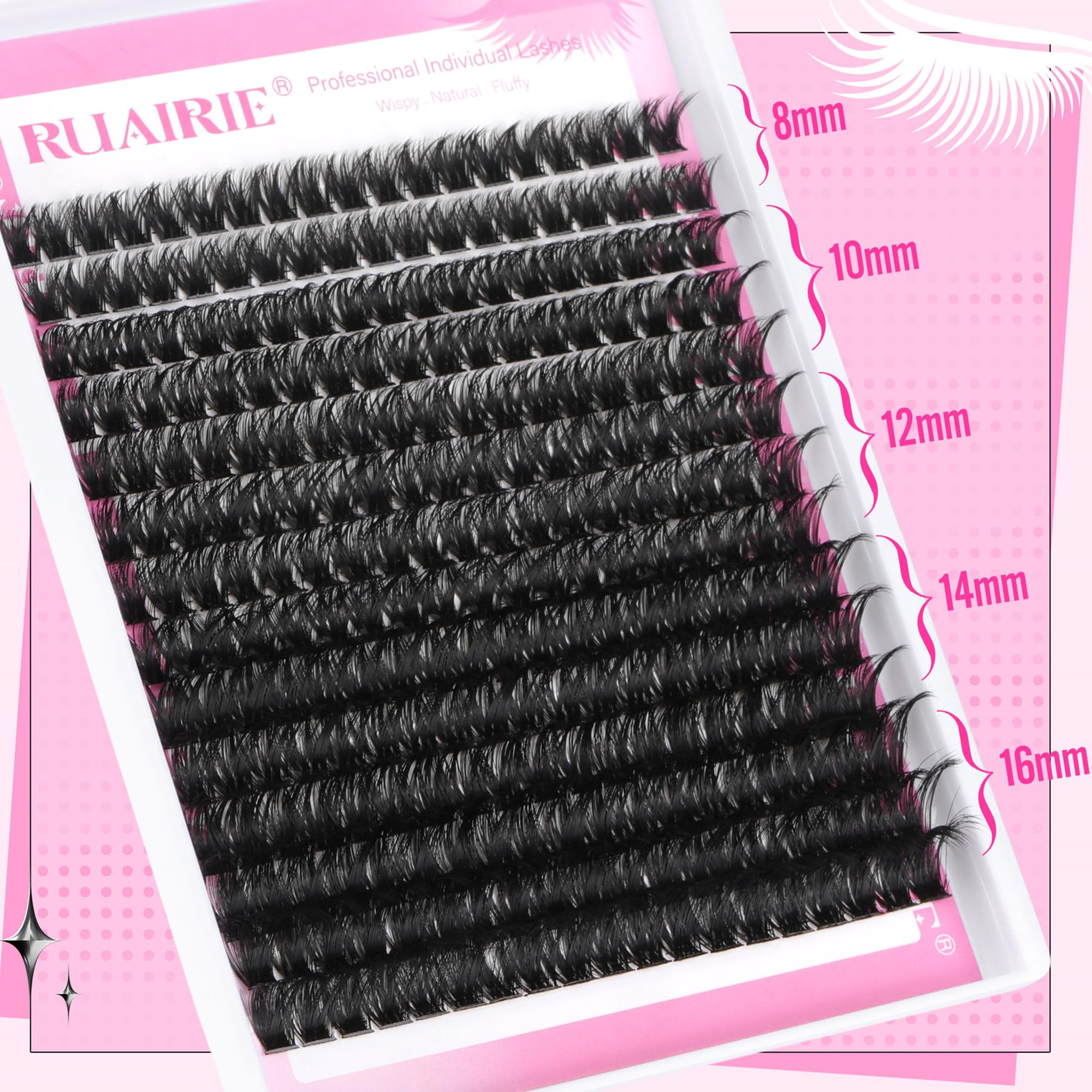 Lash Clusters Volume Cluster Lashes Individual Eyelashes Clusters 266pcs DIY Lash Extensions 8-16MM CD Curl Individual Lashes Eyelash Extensions by Ruairie