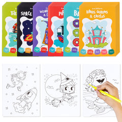 THE TWIDDLERS - 24 Mini Colouring Books for Kids, A6 Paper Size - Fun Assorted Fantasy Designs Children Art Activity Gift Set, Party Favours and Stocking Fillers