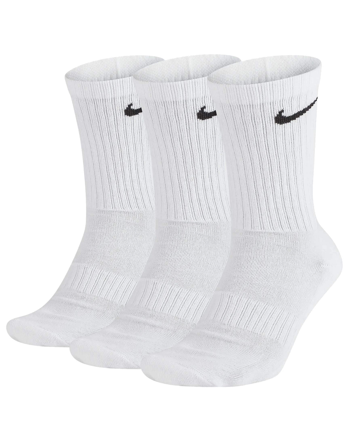 Nike Everyday Cushioned Training Socks, Pack of 3, white / black, L