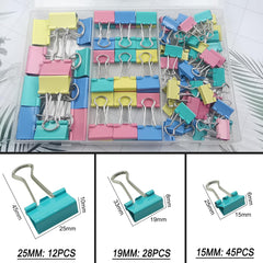 FZGUSYAF 85PCS Foldback Clips 15MM 19MM 25MM Assorted Colours Paper Clamps Binder