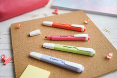 Highlighter - STABILO swing cool Pastel - Pack of 4 - Dash of Lime, Cherry Blossom Pink, Cloudy Blue, Mellow Coral Red