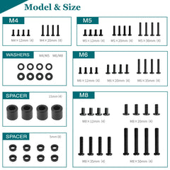 Digank TV Bracket Screw, 68pcs TV Mounting Screws, M4 M5 M6 M8 Screws For Most TV Stand, TV Mount & TV Bracket Bolts, Universal Vesa Screws