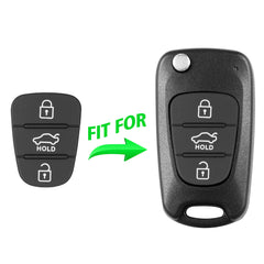 FINTERRY Car Key Rubber Buttons Remote Control Car Key Case Replacement Compatible with KIA Hyundai i10 i20 i30 ix20 ix35 Ceed Soul Venga Sportage Auto Car Key Fob Cover