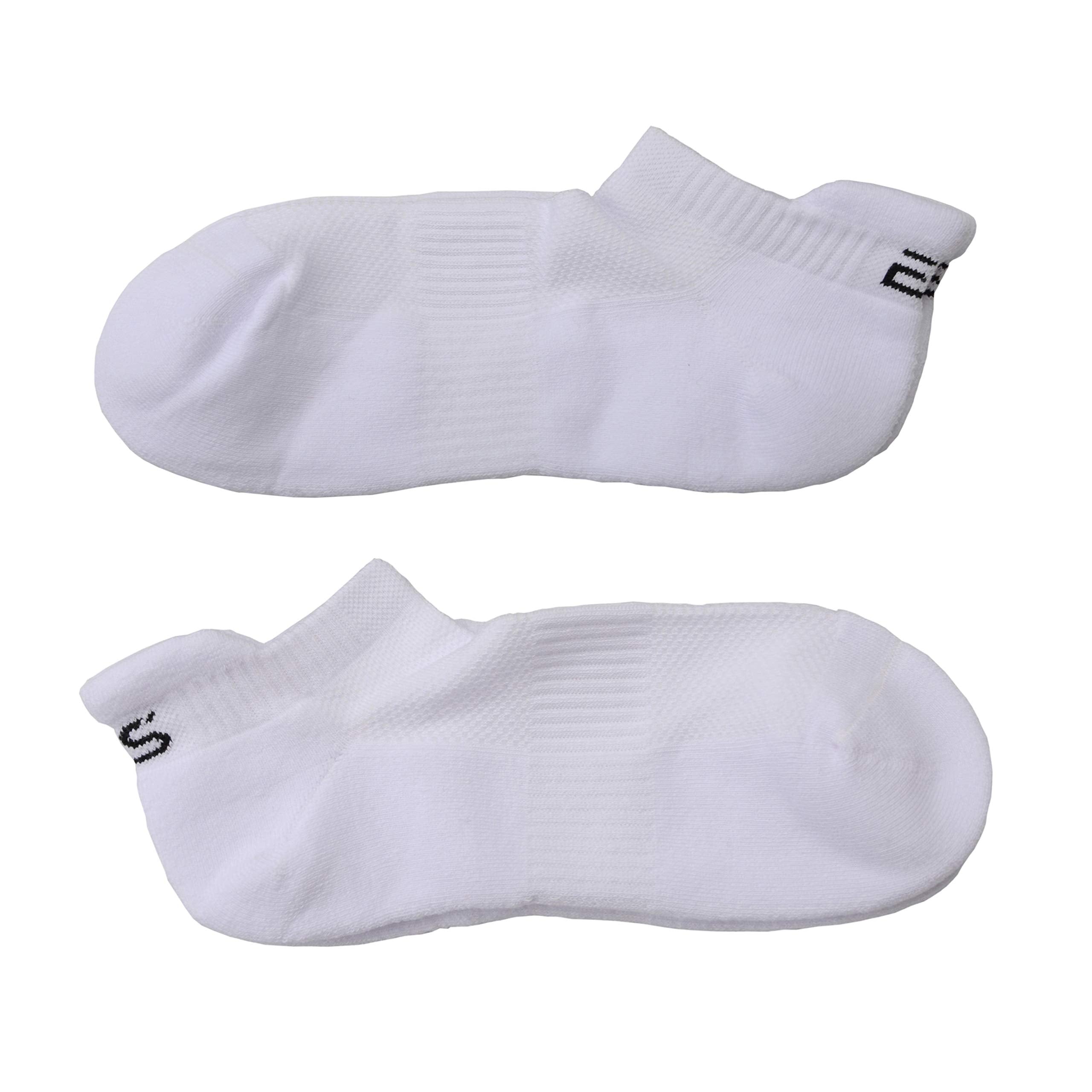 EVERSWE 1-6 Pairs Anti-Blister Cushioned Cotton Trainer Socks for Men Women Breathable Low Cut Sports Athletic Ankle Socks (12-15, 1 pr White)