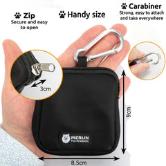 Merlin Pet Products Small Dog Treat Bag, Training Pouch Pocket Size Travel Walking Walk Treats Pouch, Bag For Lead Treats, (Black)