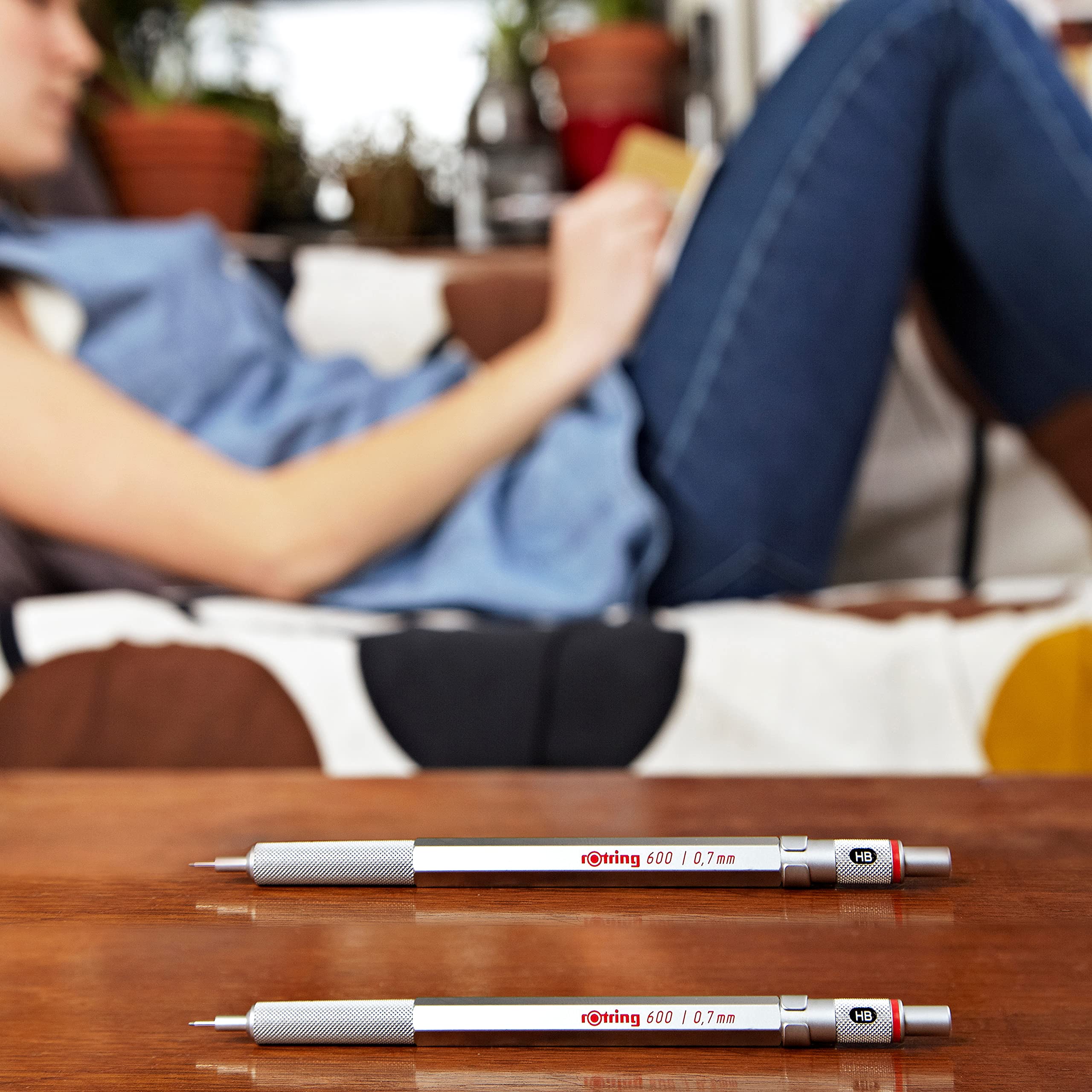 rOtring 600 Mechanical Pencil   0.7 mm   Blue All-Metal Body Propelling Pencil   Non-Slip Knurled Grip & Hexagonal Barrel