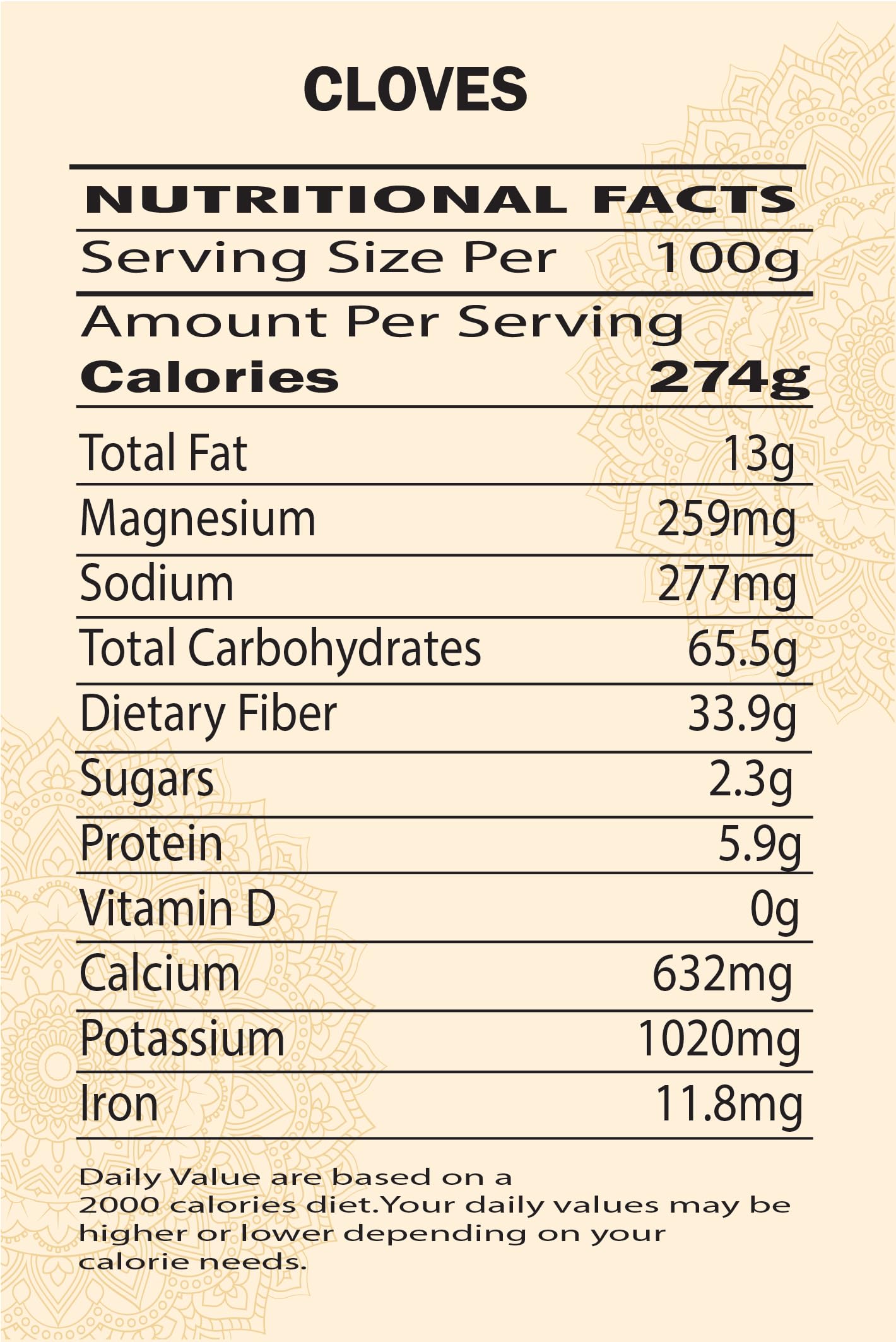 Cloves Whole   150G  Premium Quality   Sun Dried   Indonesian  Gluten Free   Non GMO   No Additives   No Preservatives  150G