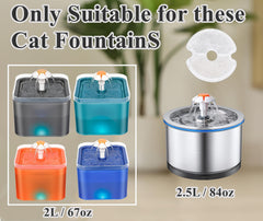 Cat Fountain Filters 4 Pack, Yiupea Filters for Cat Water Fountain Suitable for 2L/2.5L Cat Water Fountain,Cotton Activated Carbon & Resine with Triple Filtration