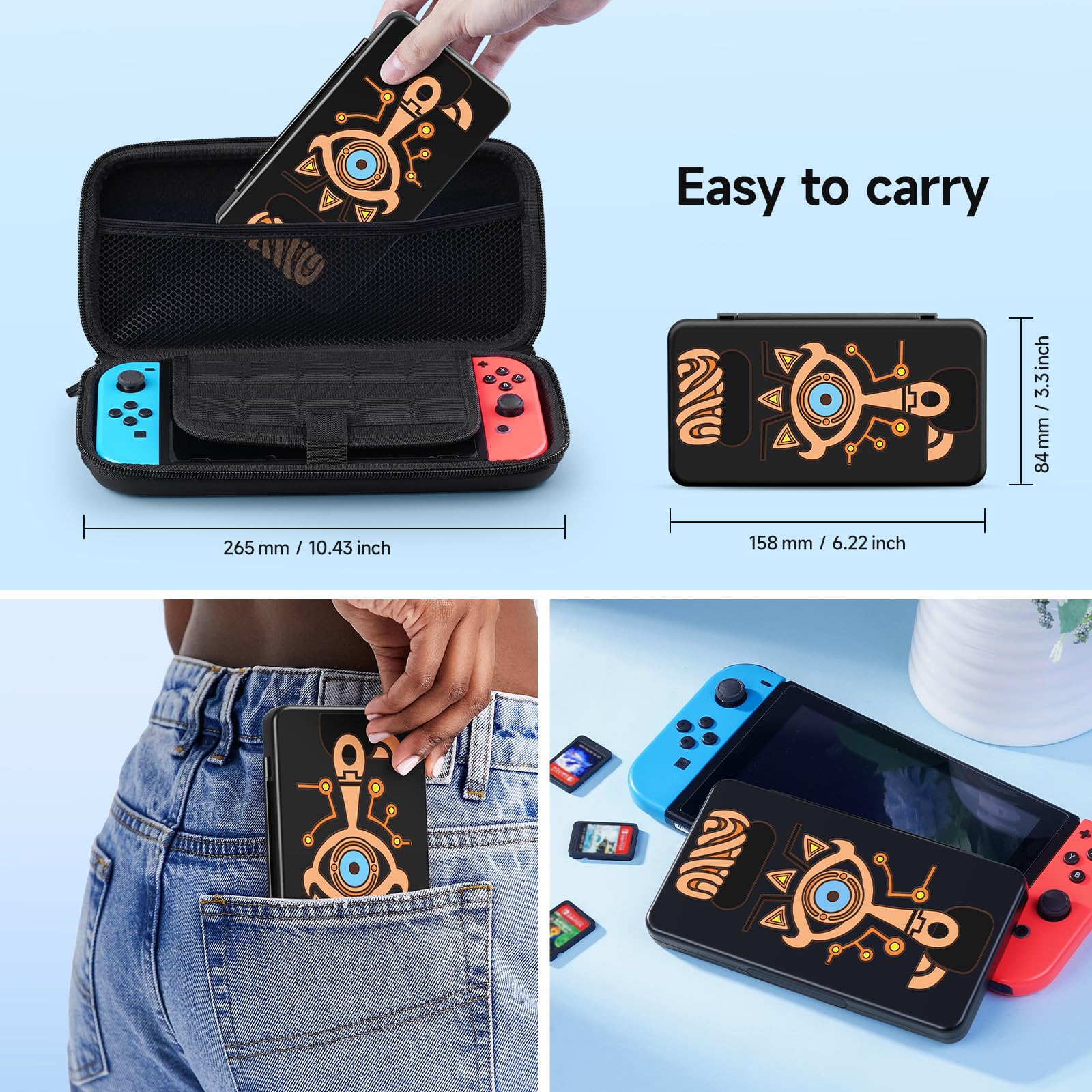 JINGDU Switch Game Case Compatible with Nintendo Switch/OLED/Lite, 24 Slots Switch Game Cartridge Holder, Portable Switch Card Storage Case with 24 Slots for Switch Games and Micro SD Cards, Zelda