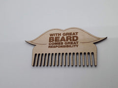 Beard Comb Custom Engraved Laser Cut Beard Comb, Wooden Comb, Mens Gift, Stocking filler gift, moustache comb, hipsta, hipster, fathers day, dad gift