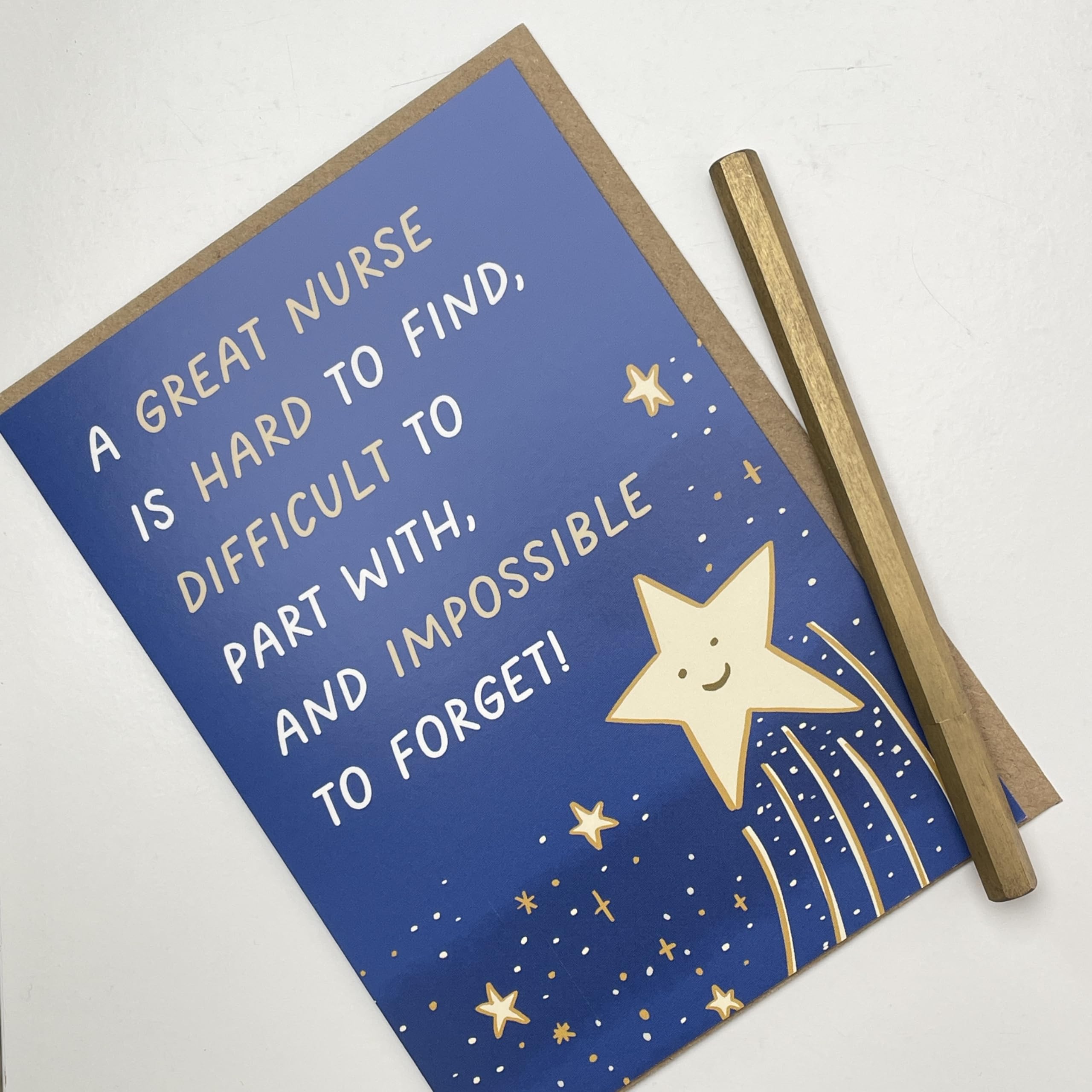 Old English Co. Cute Thank You Card for Men and Women - Great Nurse Star Card - Card for Nurse Retirement, Leaving, Farewell Card for Her or Him - Thank You Card   Blank Inside with Envelope