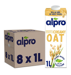 Alpro Oat Plant-Based Long Life Drink, Vegan & Dairy Free, 1L (Pack of 8)