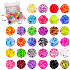 2500and Rubber Bands Making Kit - Colorful Rubber Band Refill Set in 32 Unique Colors with Other Accessories and Storage Box, DIY Friendship Bracelet Making Kit for Starter Kids Girls Birthday Gifts