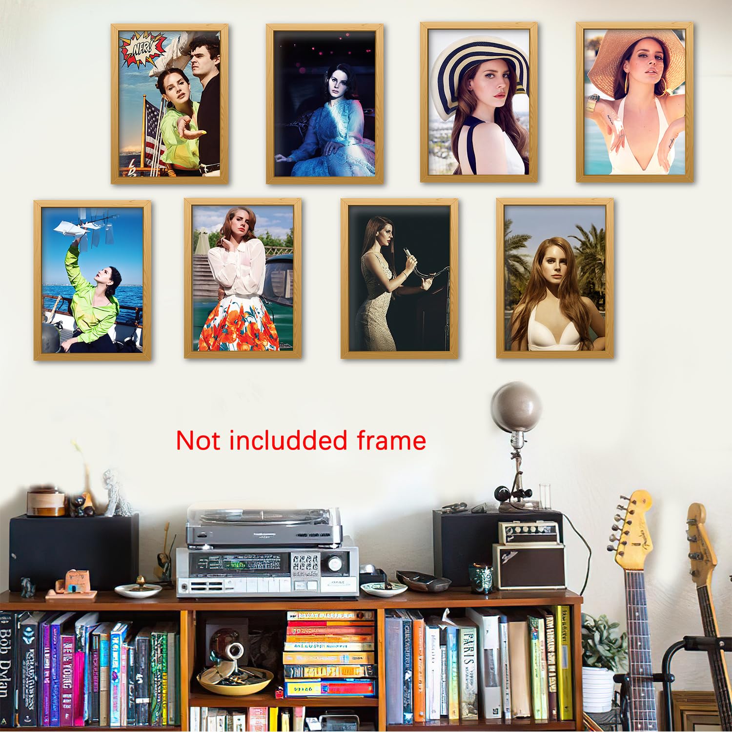 GTOTd Lana Del Rey Wall Poster(16 Pack with Wall Collage Kit) 11.5 inches x 8.2 inchesin, Pop Singer Merch Party Unframed Version HD Printing Poster for Room Club Wall Art Decor.