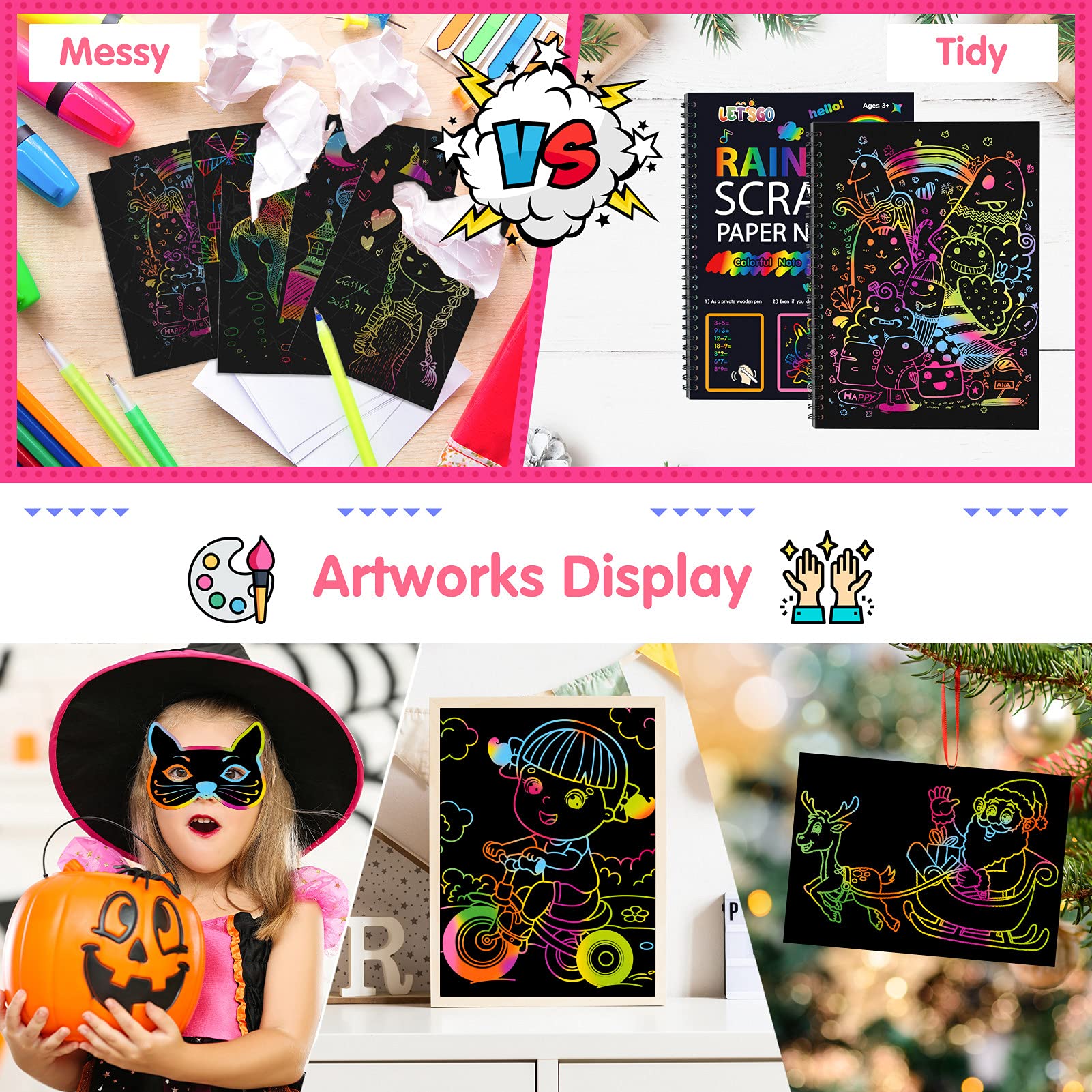 3 4 5 6 7 8 9 10 Year Old Girls Gifts, Unicorn Gifts for Girls Age 3-10 Scratch Art for Kids Girls Birthday Presents Girls Toys Age 3-10 Gifts for 3-10 Year Old Girls Toys for 3-10 Year Old Girls Boys