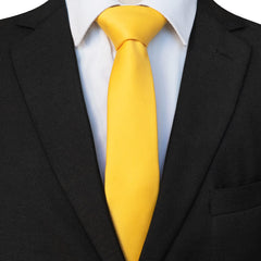 RBOCOTT 2.4“ Yellow Skinny Tie Business Wedding Slim Necktie for Men(6cm)