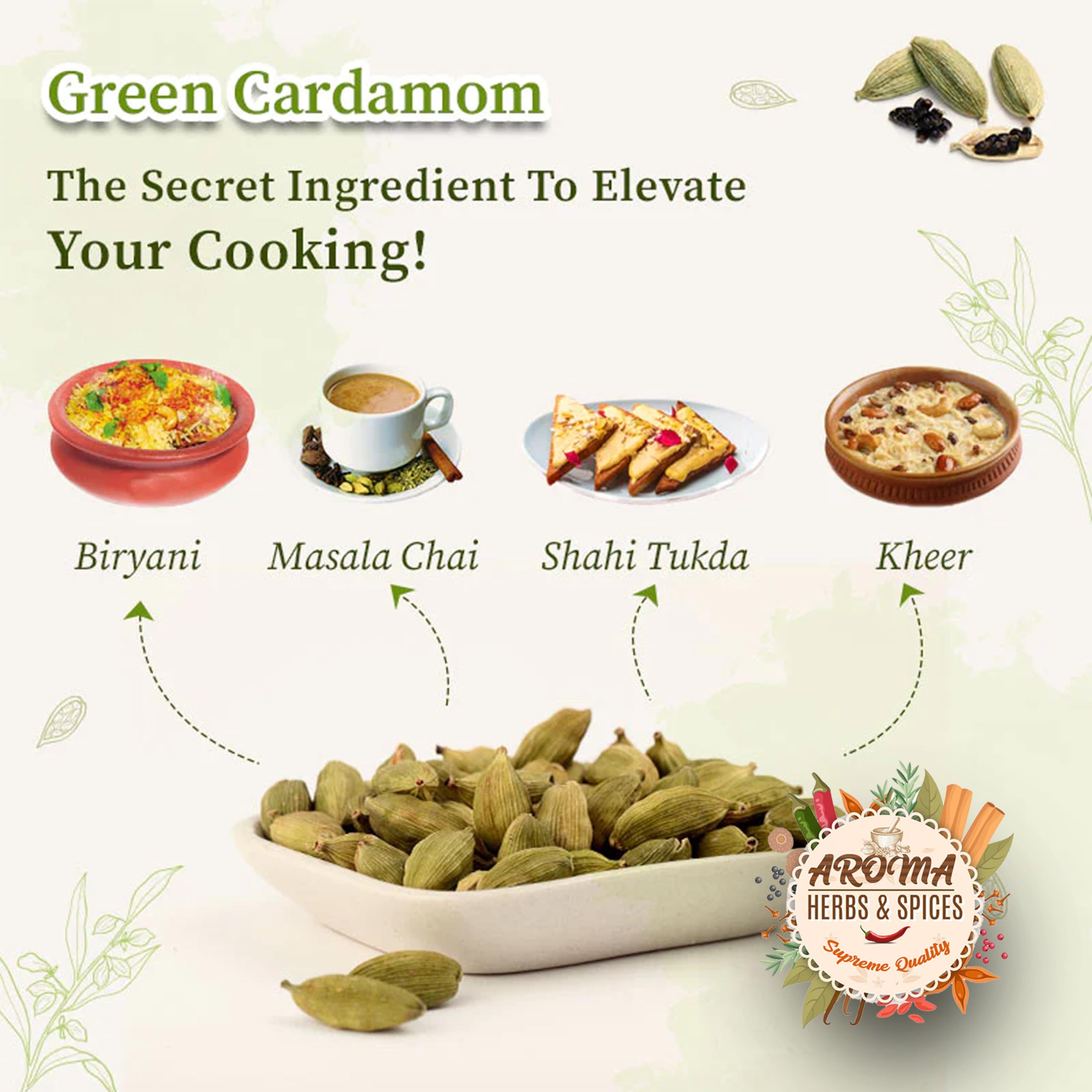 Cardamom Powder   Ground Cardamom   50g   Elaichi Powder  100% Natural   Premium Quality   All Natural   Vegan   Non-GMO (50 Gram)