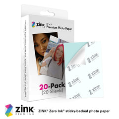 Zink 2 inchesx3 inches Premium Photo Paper (20 Pack) Compatible with Polaroid Snap, Snap Touch, Zip and Mint Cameras and Printers, ZINKPZ2X320, White