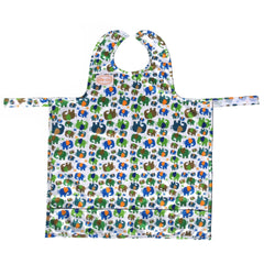 BIB-ON, A New, Full-Coverage Bib and Apron Combination for Infant, Baby, Toddler Ages 0-4. (Elephants)