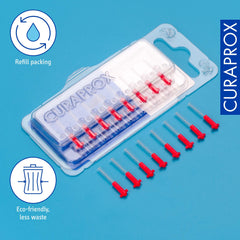 Curaprox CPS 07 Prime Refill Interdental Brushes, Red, 8 Count - 8 x 0.7mm - 2.5mm Internal Toothbrushes.