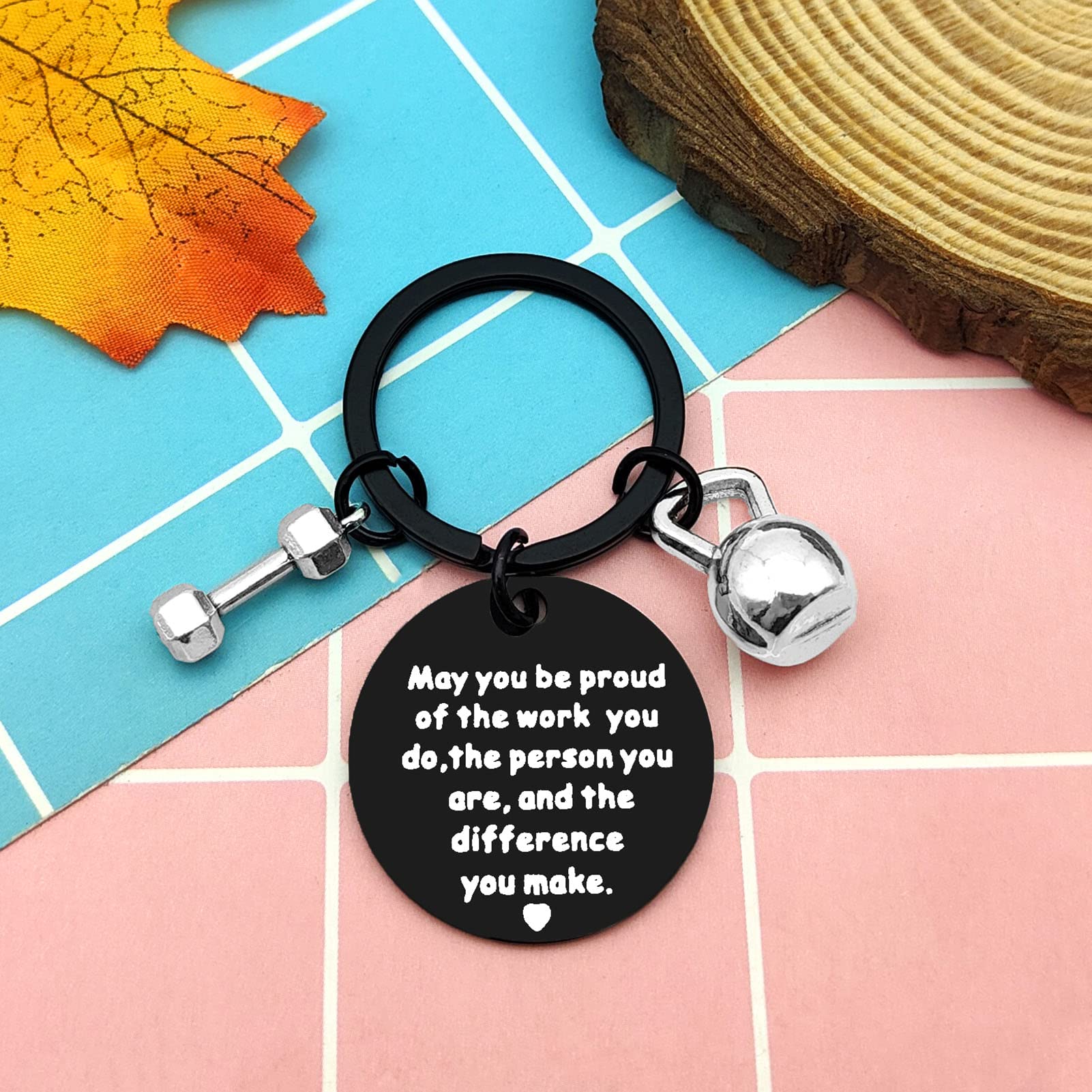 Fitness Trainer Gifts Fitness Keychain Personal Trainer Thank You Gift Bodybuilding Appreciation Gift Gym Workout Jewelry Gift Fitness Instructor Retirement Christmas Birthday Present Dumbbell Keyring