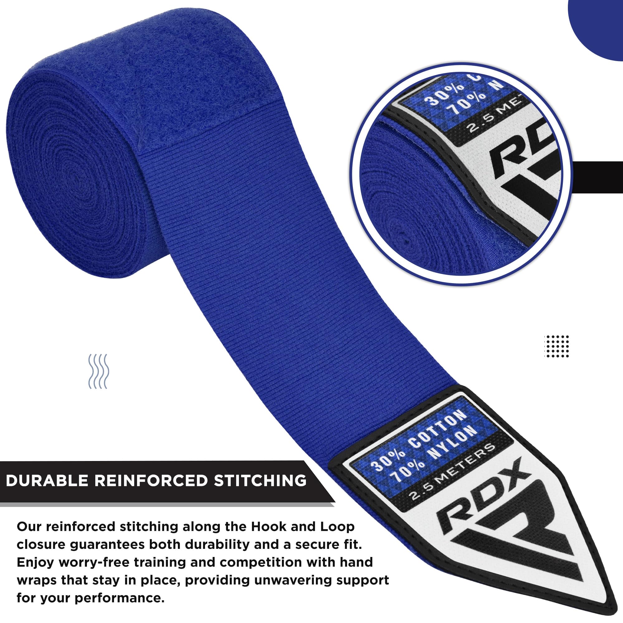 RDX Boxing Wraps Kids 2.5M Inner Gloves, Elasticated Thumb Loop Bandages, Junior Under Mitts Hand Fist