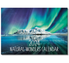 A4 Natural Wonders Calendar 2024. One Month to View. UK, Scotland, RoI & N Ireland Bank Holidays. Wall Calendar by Absolutely Yours.