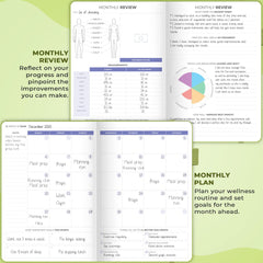 Clever Fox Fitness & Food Journal – Nutrition & Workout Planner for Women & Men – Diet & Gym Exercise Log Book with Calendars, Diet & Training Trackers - Undated, A5, Hardcover (Apple Green)