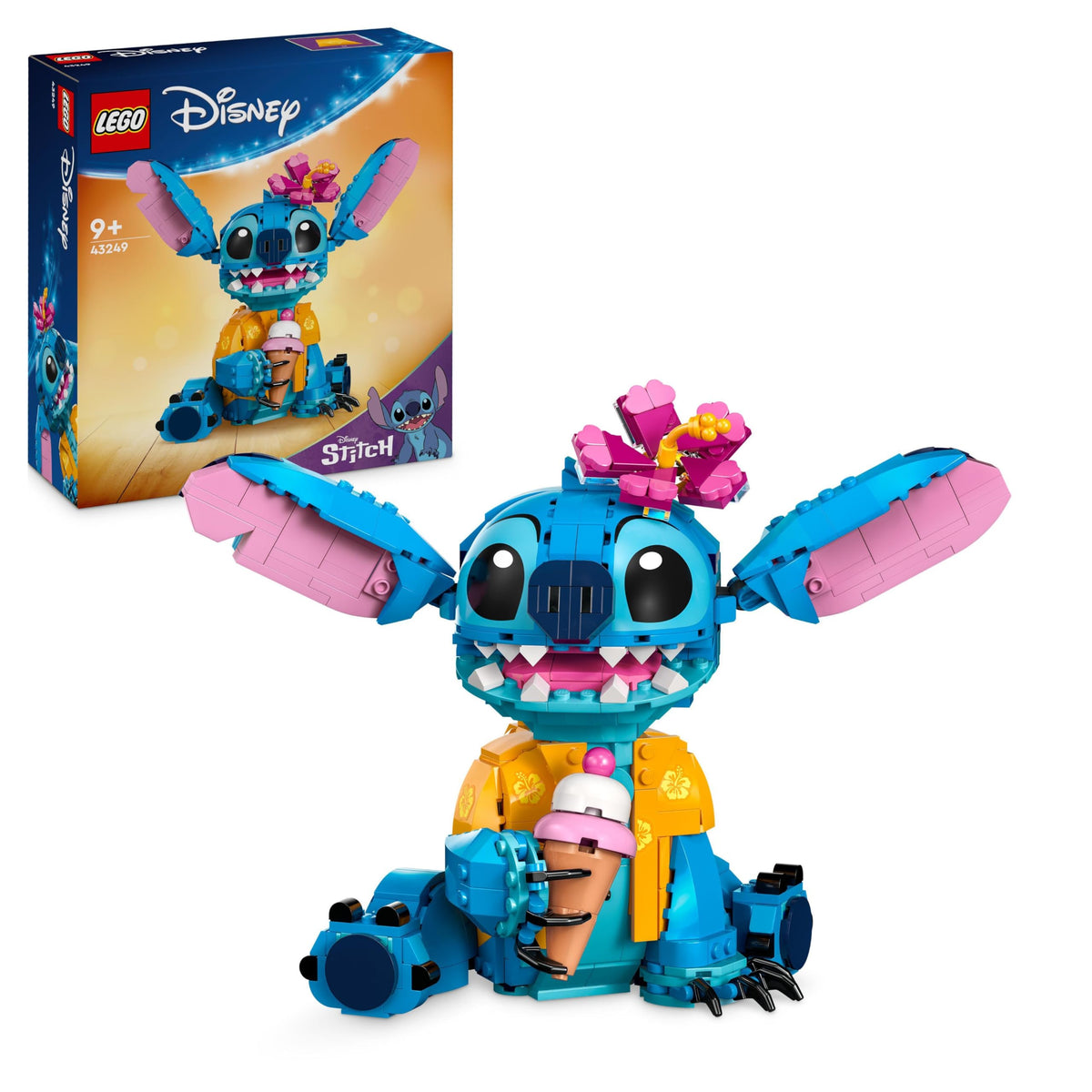 LEGO   Disney Stitch Building Toy for 9 Plus Year Old Kids, Girls & Boys, Playset with Ice-Cream Cone and Character Figure, Fun Birthday Gift 43249