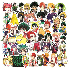 Yangsiw My Hero Academia Stickers for Laptop, Cars, Phone, Water Bottle, Skateboard, Suitcase, Guitar, Pad, Cute Anime Vinyl Stickers, Waterproof, Scrapbook Stickers 50pcs …