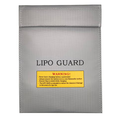 LiPo Guard, Fiber Li-Po Battery Safety Bag Fireproof Document Bag Resistant Explosion Guard for RC Batteries Protect Your Valuables Documents Money Jewelry 23 * 30cm Grey