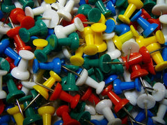 100 Drawing Colourful Plastic Push Pins Stationery for Cork Notice Board