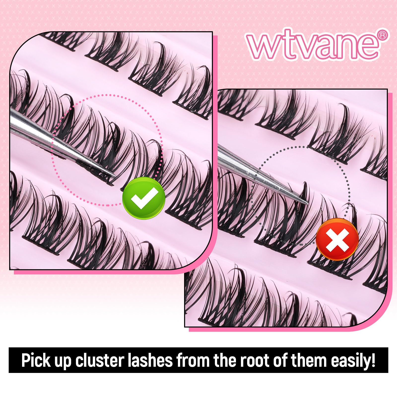 wtvane Cluster Lashes Natural Individual Eyelashes Manga Lash Clusters D Curl Eyelash Extensions 8-16MM Lashes Individual Cluster Wispy Eyelash Clusters 77pcs DIY Lash Extension at Home