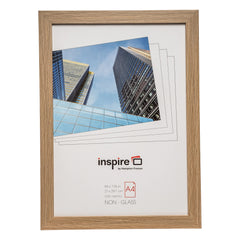 Hampton Frames SORBONNE Paperwrap Poster Photo Frame Acrylic (Non Glass) Wood Effect A4 (21 X 29.7 cm ) SORA4NG Brown