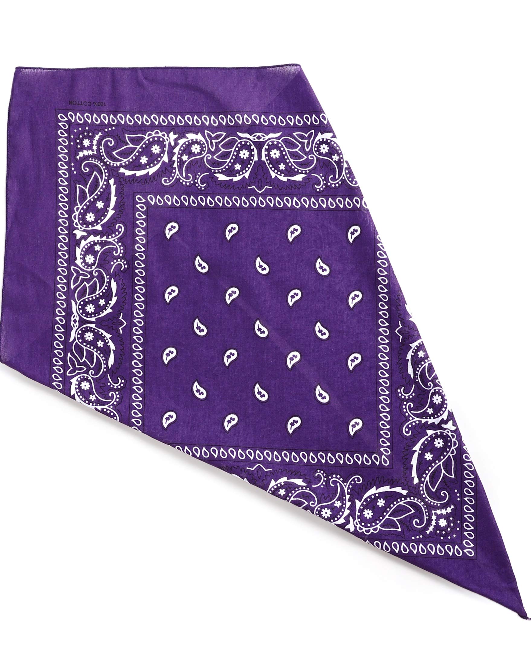 Purple Paisley Bandana Head Scarf Headbands Handkerchief Cowboy Cotton Bib Party Face Covering Headwear For Motorcycling Mens Womens Unisex