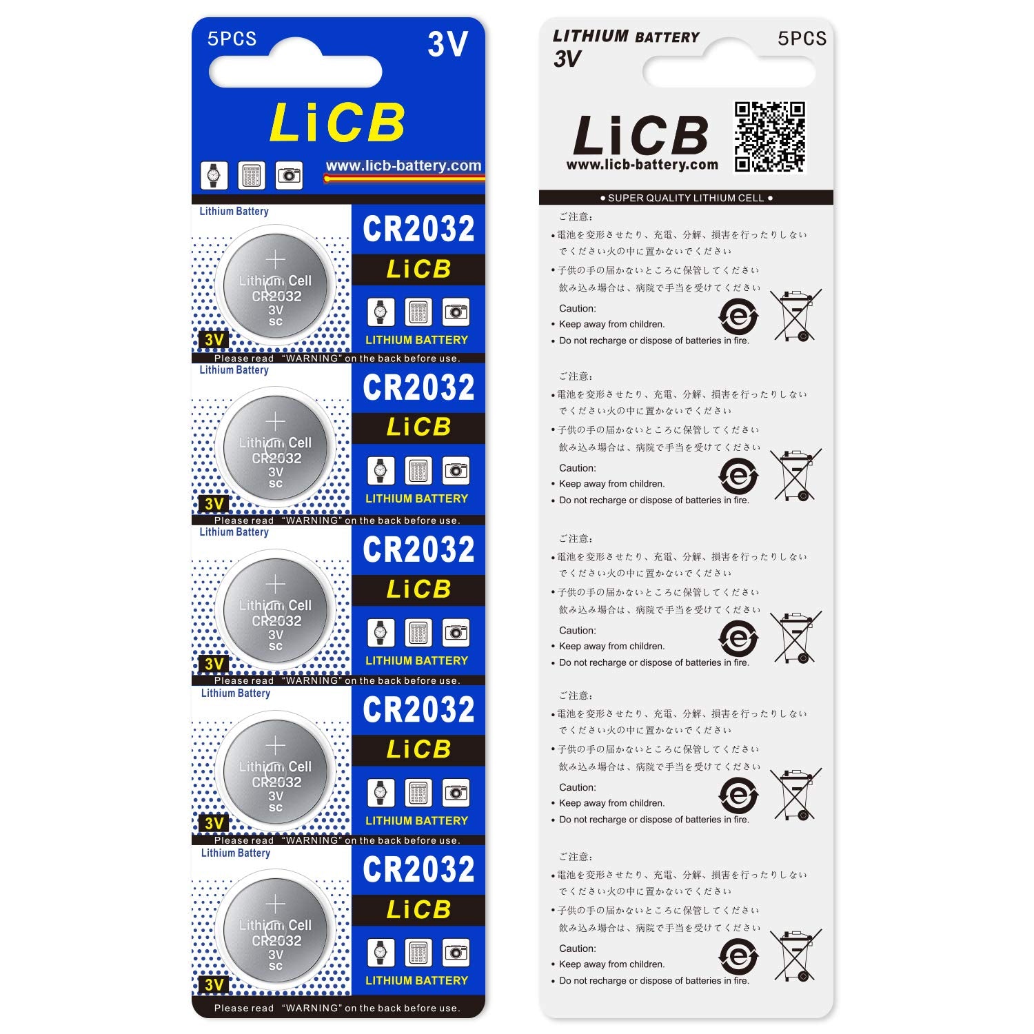 LiCB 20 PCS CR2032 Lithium Coin Battery- 240mAh Ultra High Capacity with Powerful 3V Output, Specialty Technology for tv remote,car fob,motherboard,Calculators and More(2032/DL2032)