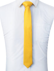 RBOCOTT 2.4“ Yellow Skinny Tie Business Wedding Slim Necktie for Men(6cm)