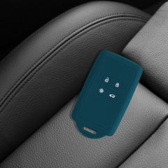 kwmobile Car Key Cover Compatible with Renault 4 Button Car Key Smart Key (only Keyless Go) - Silicone Protective Key Fob Cover with Built-in Eyelet - Teal Matte