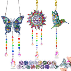 Gifts for 6 7 8 9 10 Year Old Girls Boy: Arts and Crafts Toy for Kids Age 8-10 Diamond Painting Kits Presents for 5-12 Year Old Girl Toys Wind Chime Crystal Suncatchers for Windows Garden Decorations