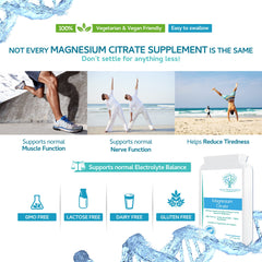 Magnesium Citrate 500mg 120 Capsules - Providing 150mg of Active Elemental Magnesium - High Potency - Easily Absorbable - Highly Bioavailable - UK Manufactured