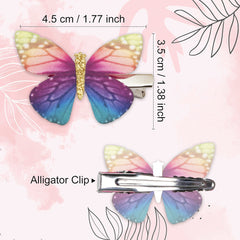 Mesmeriser Realistic Butterfly Clips Pack of 10 – 5 Assorted Matte Coloured Hair Clips for Girls – Cute Duckbill Slides in Box Packaging for Easy Storage