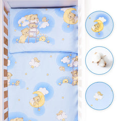 2 Piece Baby Kids Bedding Set 120x90 cm Duvet Cover & Pillowcase for Toddler Cot (Ladders Blue)