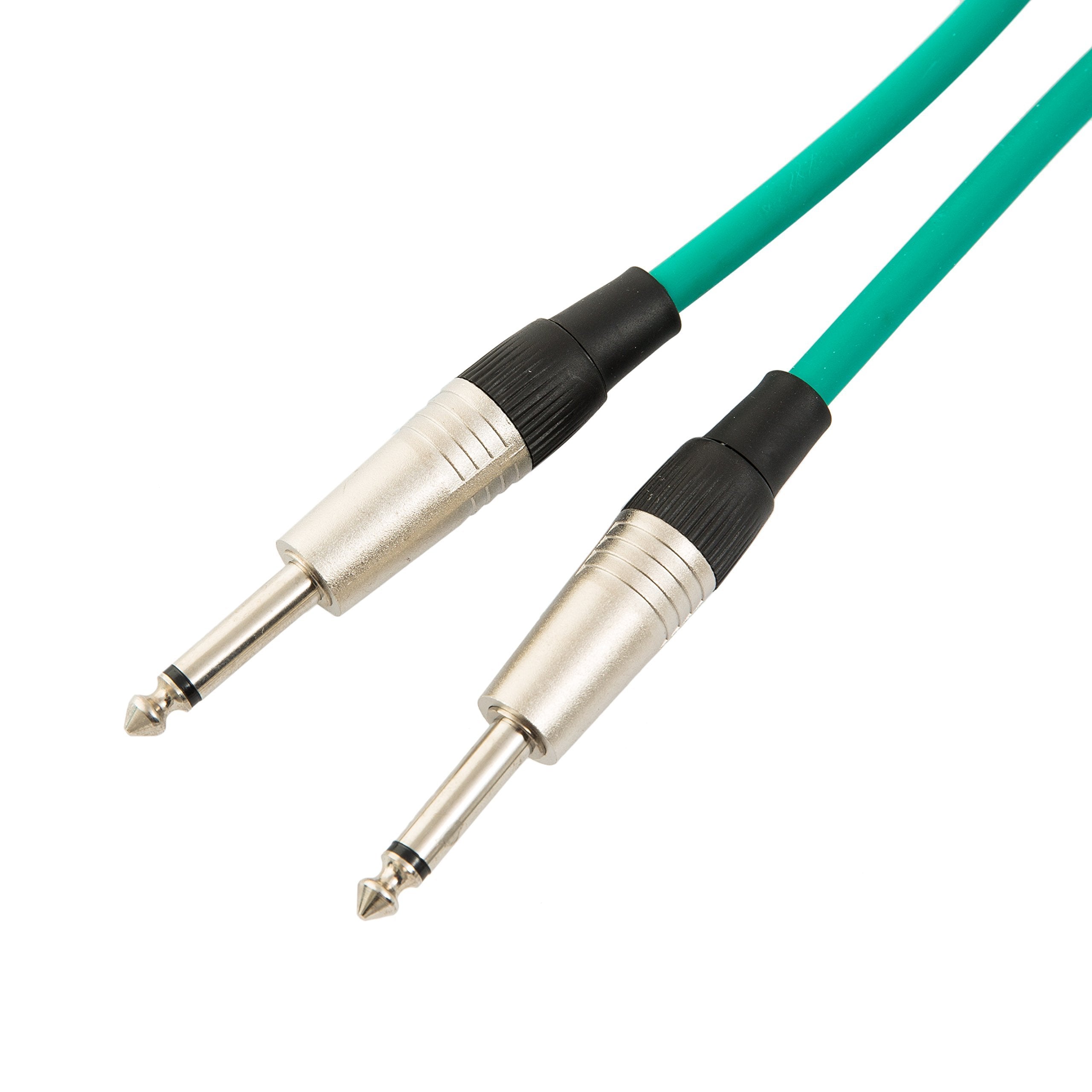 Guitar Lead 6.35mm Mono Jack to Jack/Instrument Cable/Patch Lead / 6 Colours 3m Green