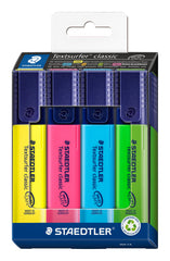 STAEDTLER 364 C4 Textsurfer Classic Highlighter - Assorted Colours (Card Pack of 4)