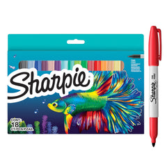 Sharpie Permanent Marker Set   Limited Edition Colour Assortment   Fine Point   18 Count Marker Pens   Back to School Set