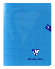 Clairefontaine - Ref 323751C - Mimeys Side Stapled Notebook (48 Pages) - 170 x 200mm Size, Polypro Cover, 90gsm Brushed Vellum Paper, Séyès Ruling - Blue Cover